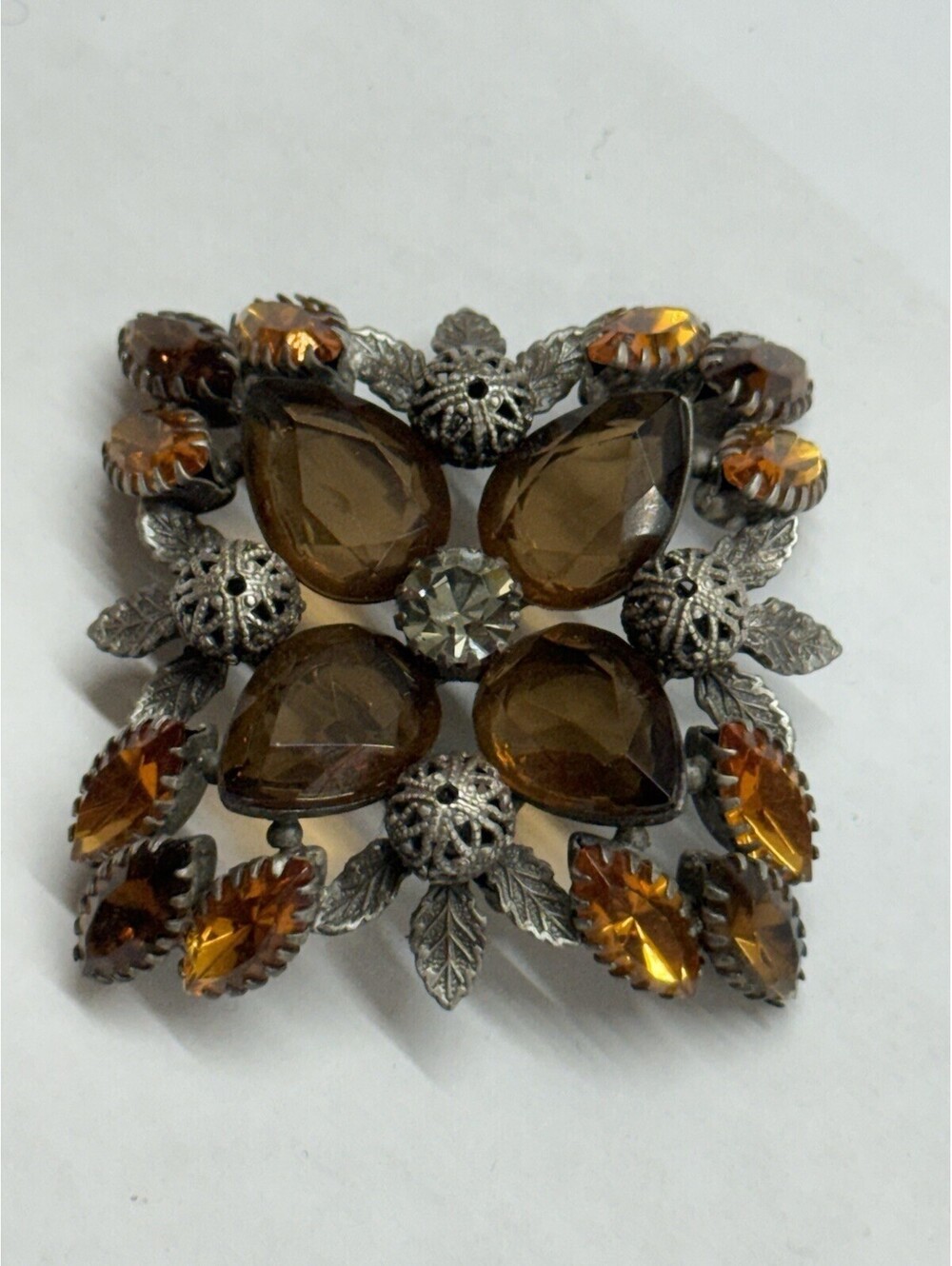 Vintage Alice Caviness Attributed Unsigned Maltese Cross Style Brooch / Pin EVC